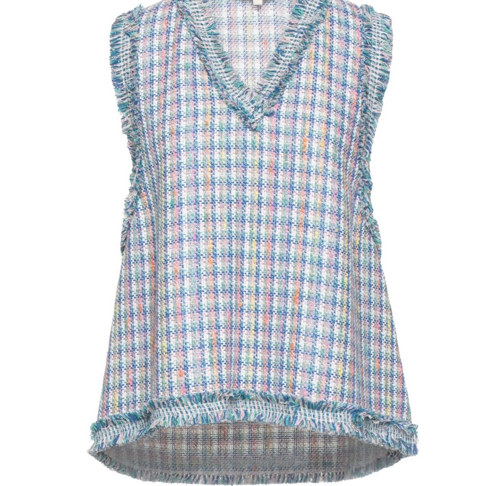 Maje tweed v-neck top